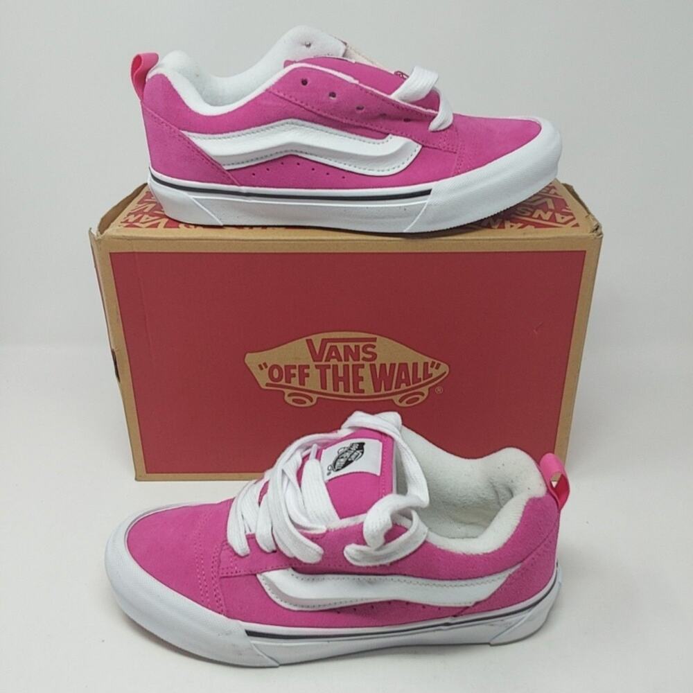 Vans Knu Skool Shoes Women's Size 7.5 Pink Suede Skate Sneakers Casual Low Top